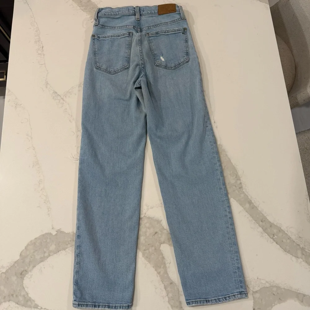 Madewell The Perfect Vintage Straight Denim Jeans Women’s 25 Danny Wash Knee Rip - Picture 10 of 13
